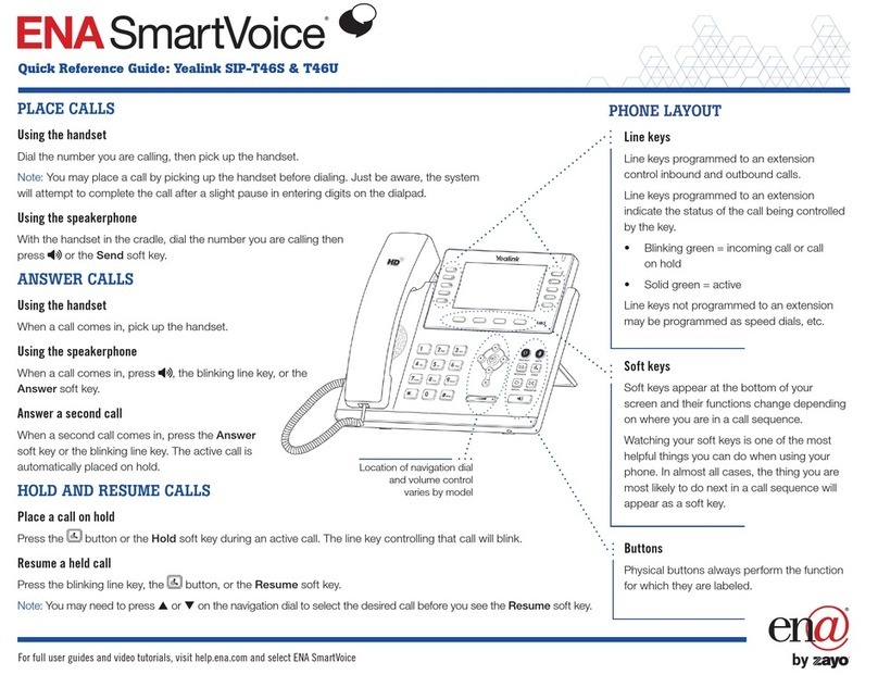 Zayo ena Yealink SIP-T46S Quick reference guide