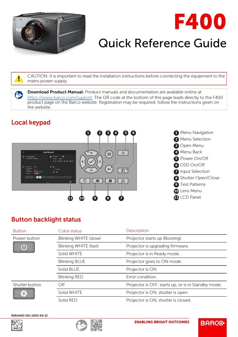 Barco F400 User manual Barco F400 User manual
