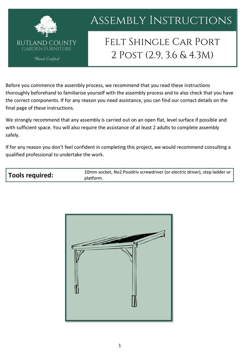 Rutland County Garden Furniture Felt Shingle Car Port User manual