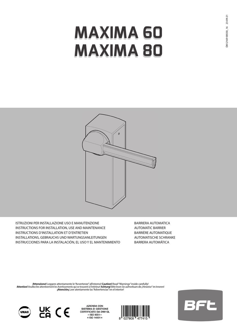 BFT MAXIMA 60 Instructions for installation, use and maintenance