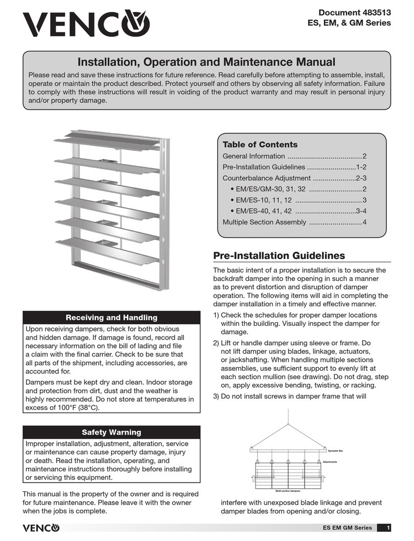 VENCO ES Series Installation, operation and maintenance manual VENCO ES Series Installation, operation and maintenance manual