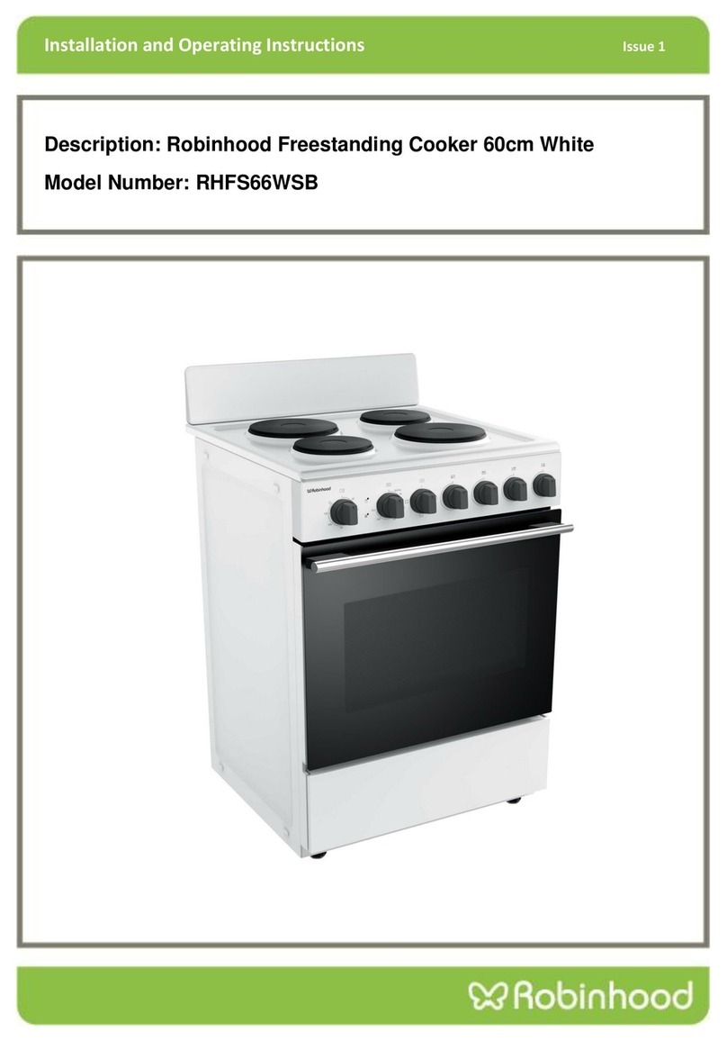 ROBINHOOD RHFS66WSB Installation and operating instructions ROBINHOOD RHFS66WSB Installation and operating instructions