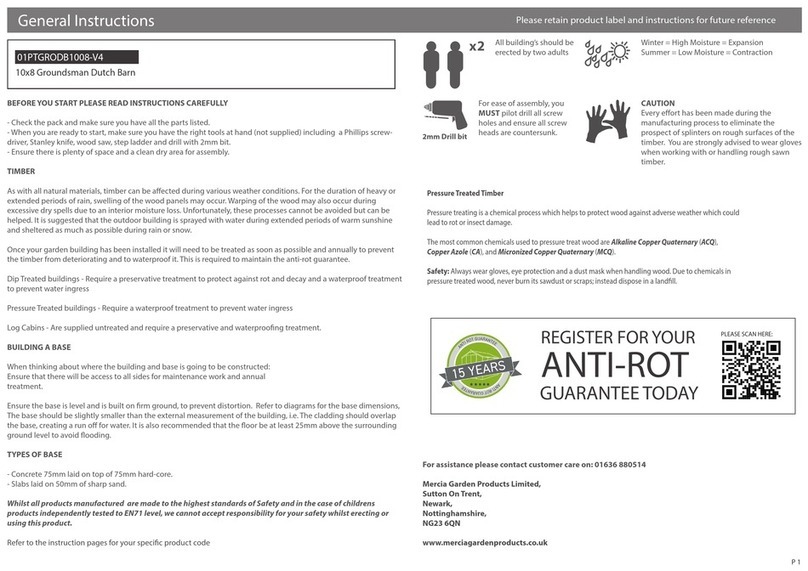 Mercia Garden Products 01PTGRODB1008-V4 Instruction manual Mercia Garden Products 01PTGRODB1008-V4 Instruction manual