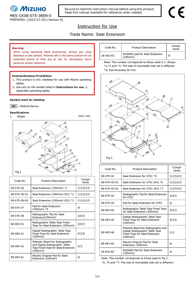 Mizuho Seat Extension User manual