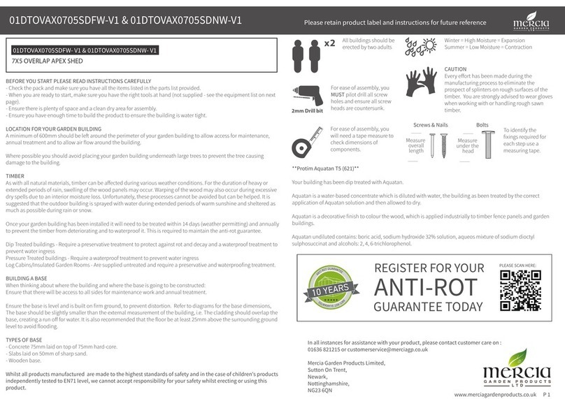 Mercia Garden Products 01DTOVAX0705SDFW-V1 User manual Mercia Garden Products 01DTOVAX0705SDFW-V1 User manual