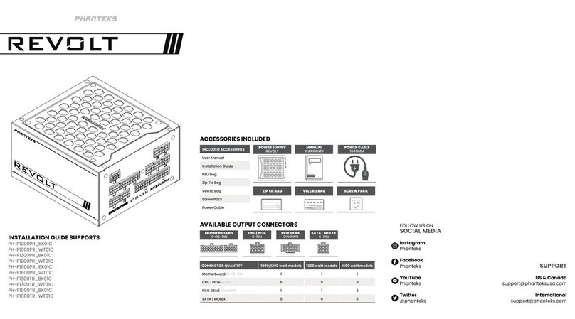 Phanteks REVOLT PH-P1000PR BK01C quick start guide