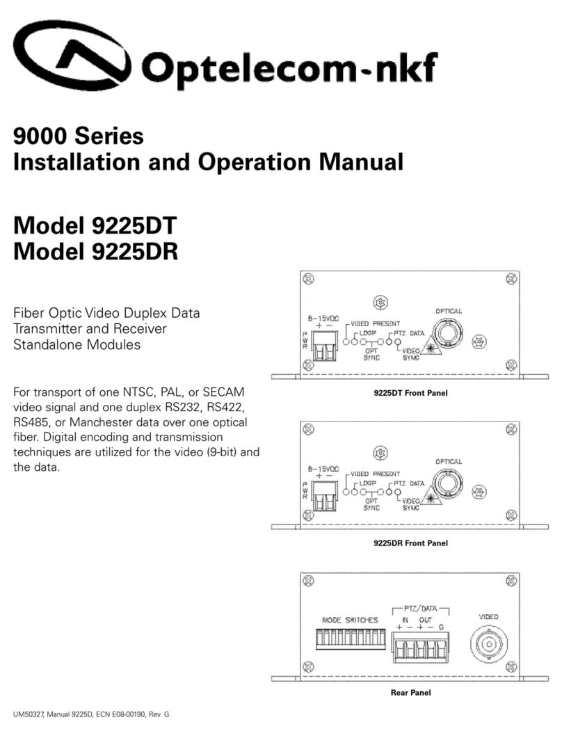 Optelecom-nkf 9000 Series Installation and operation manual