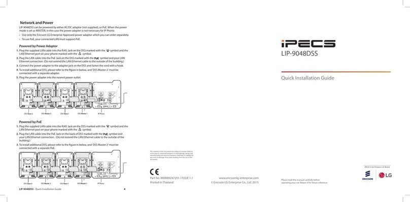 LG-Ericsson IPECS LIP-9048DSS Quick installation guide LG-Ericsson IPECS LIP-9048DSS Quick installation guide