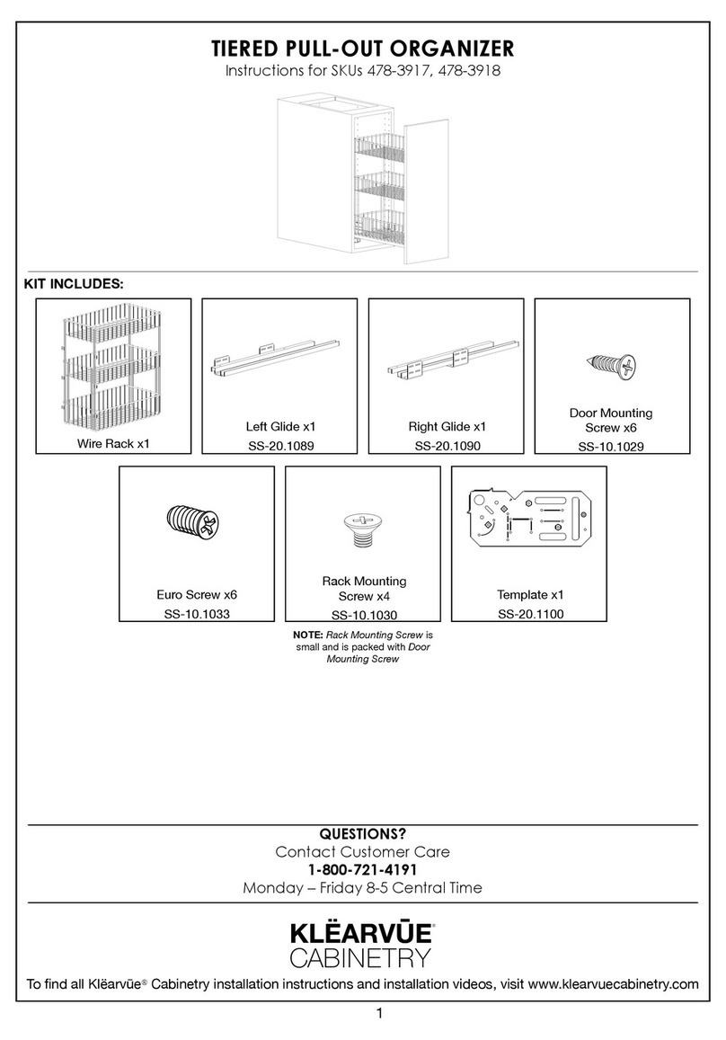 Klëarvue Cabinetry 478-3917 User manual
