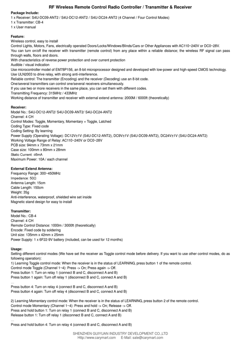 CaryMart S4U-DC12-ANT2 manual