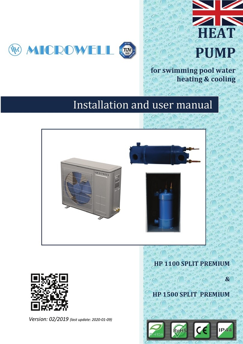 MICROWELL HP 1100 SPLIT PREMIUM Installation and user manual MICROWELL HP 1100 SPLIT PREMIUM Installation and user manual