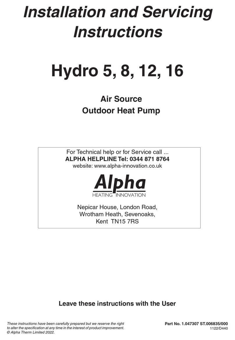 Alpha Hydro 5 Installation and servicing instruction