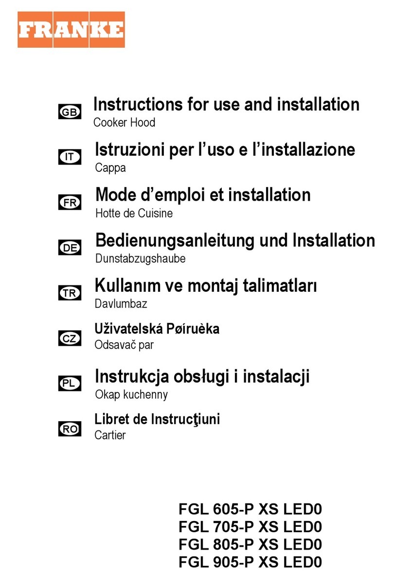 Franke FGL 605-P XS LED0 Instructions for use and installation