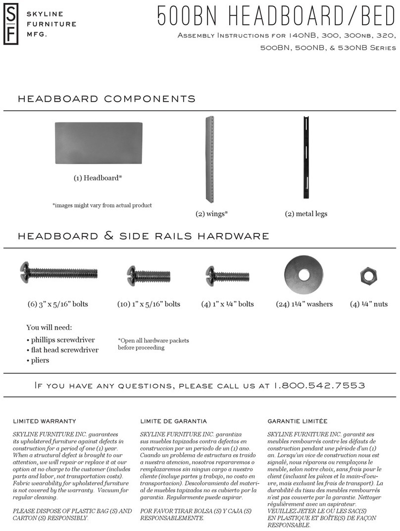 Skyline Furniture 140NB Series Assembly instructions