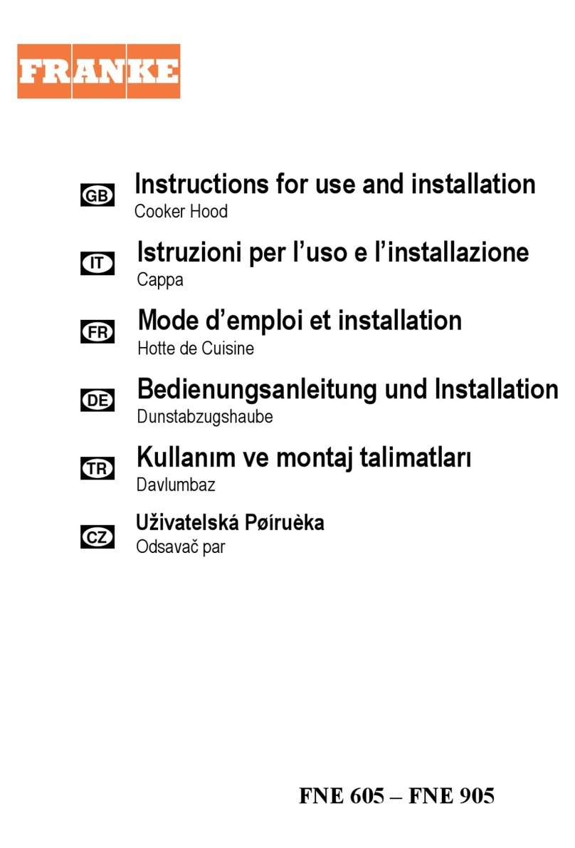 Franke FNE 605 Instructions for use and installation