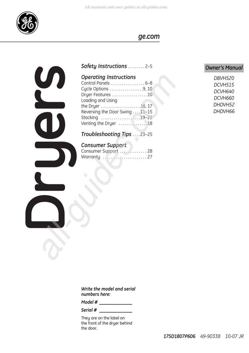 GE DCVH640 User manual
