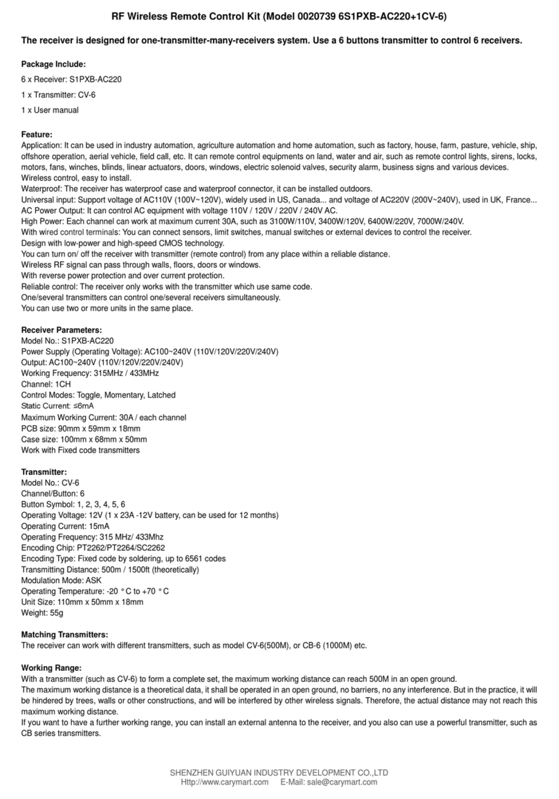 CaryMart 0020739 User manual