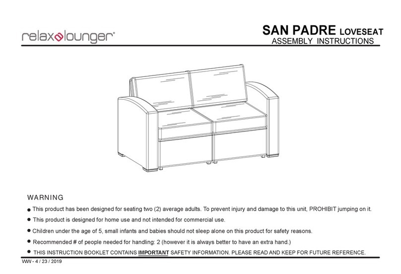 Relax-A-Lounger SAN PADRE LOVESEAT User manual