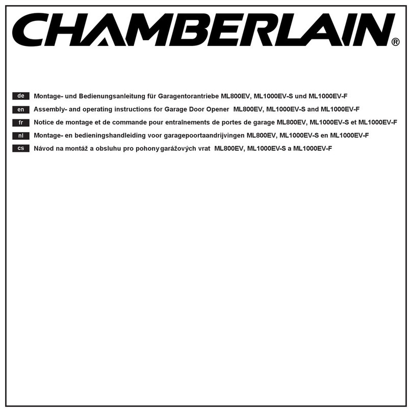 Chamberlain ML800EV Assembly and operating instructions Chamberlain ML800EV Assembly and operating instructions