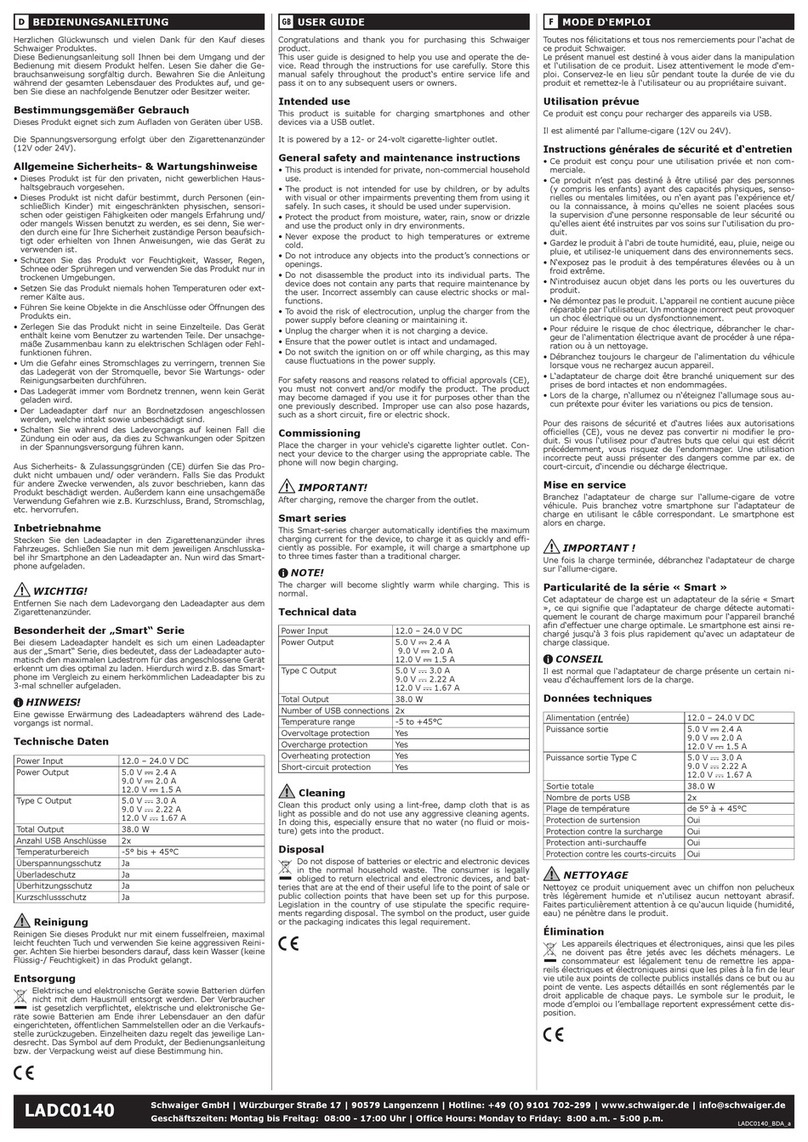 Schwaiger LADC0140 user guide
