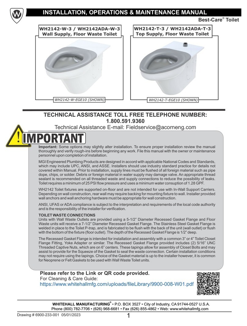 Whitehall WH2142-W-3 Installation, operation & maintenance manual