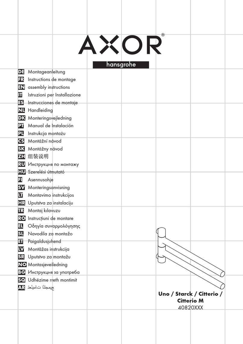 Hans Grohe AXOR Uno 40820 Series User manual Hans Grohe AXOR Uno 40820 Series User manual