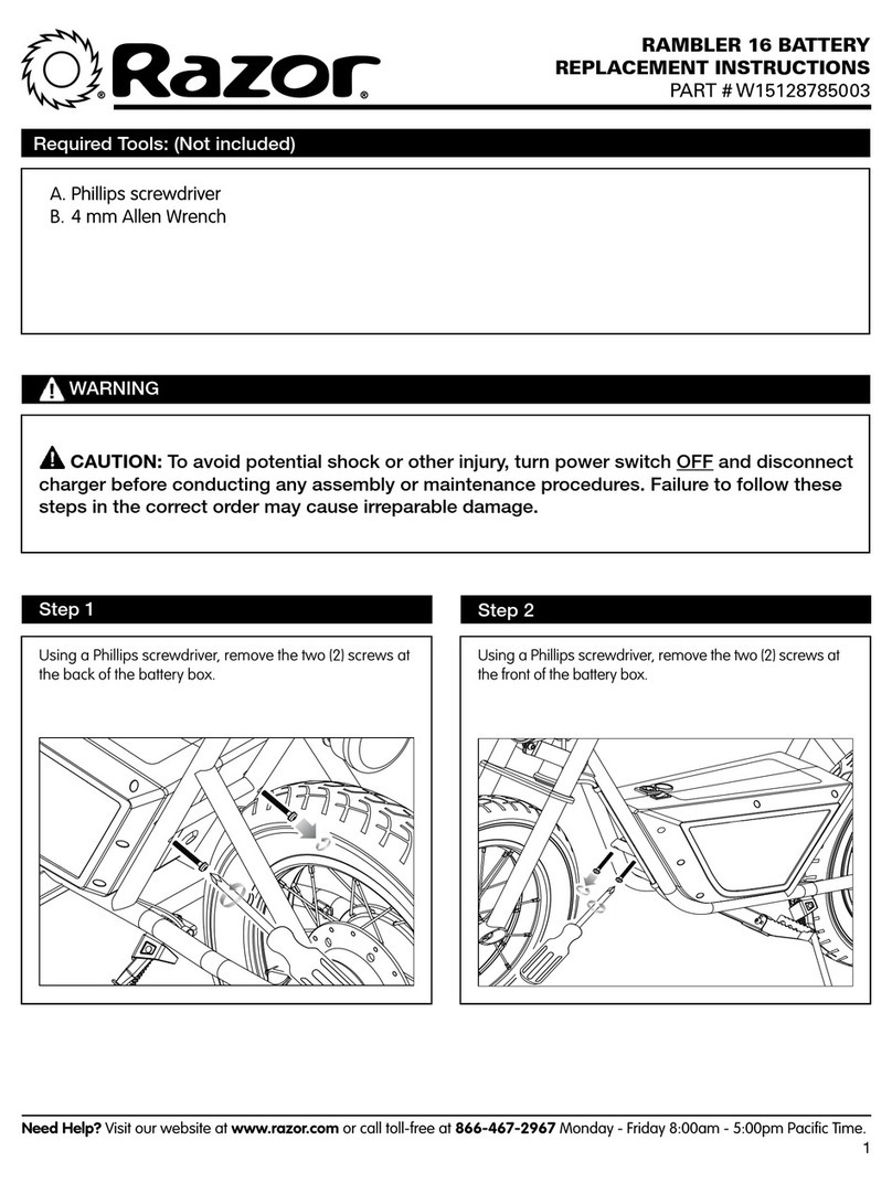 Razor W15128785003 Replacement instructions