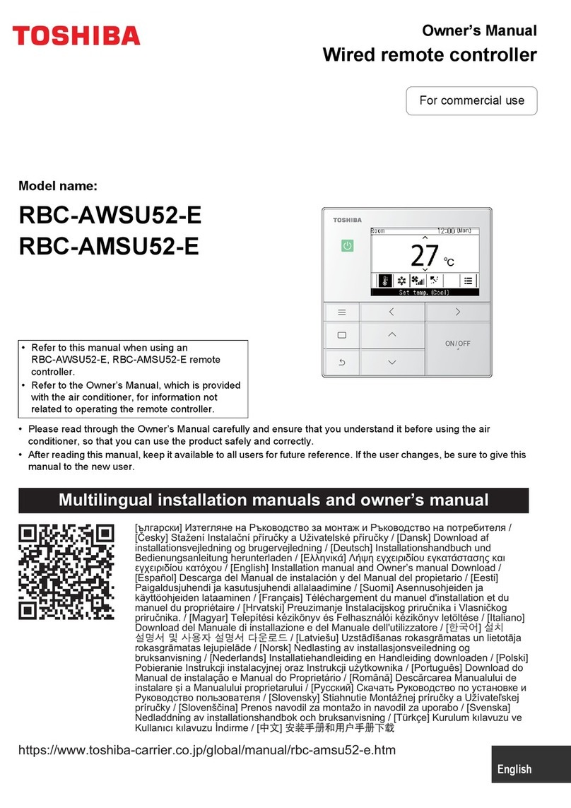 Toshiba RBC-AWSU52-E User manual