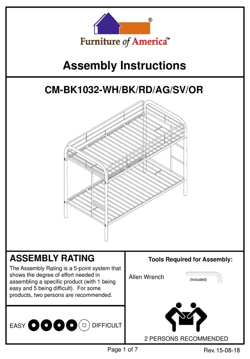 Furniture of America CM-BK1032-WH Assembly instructions