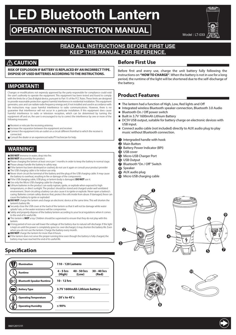 Dorcy LT-033 Operation & instruction manual