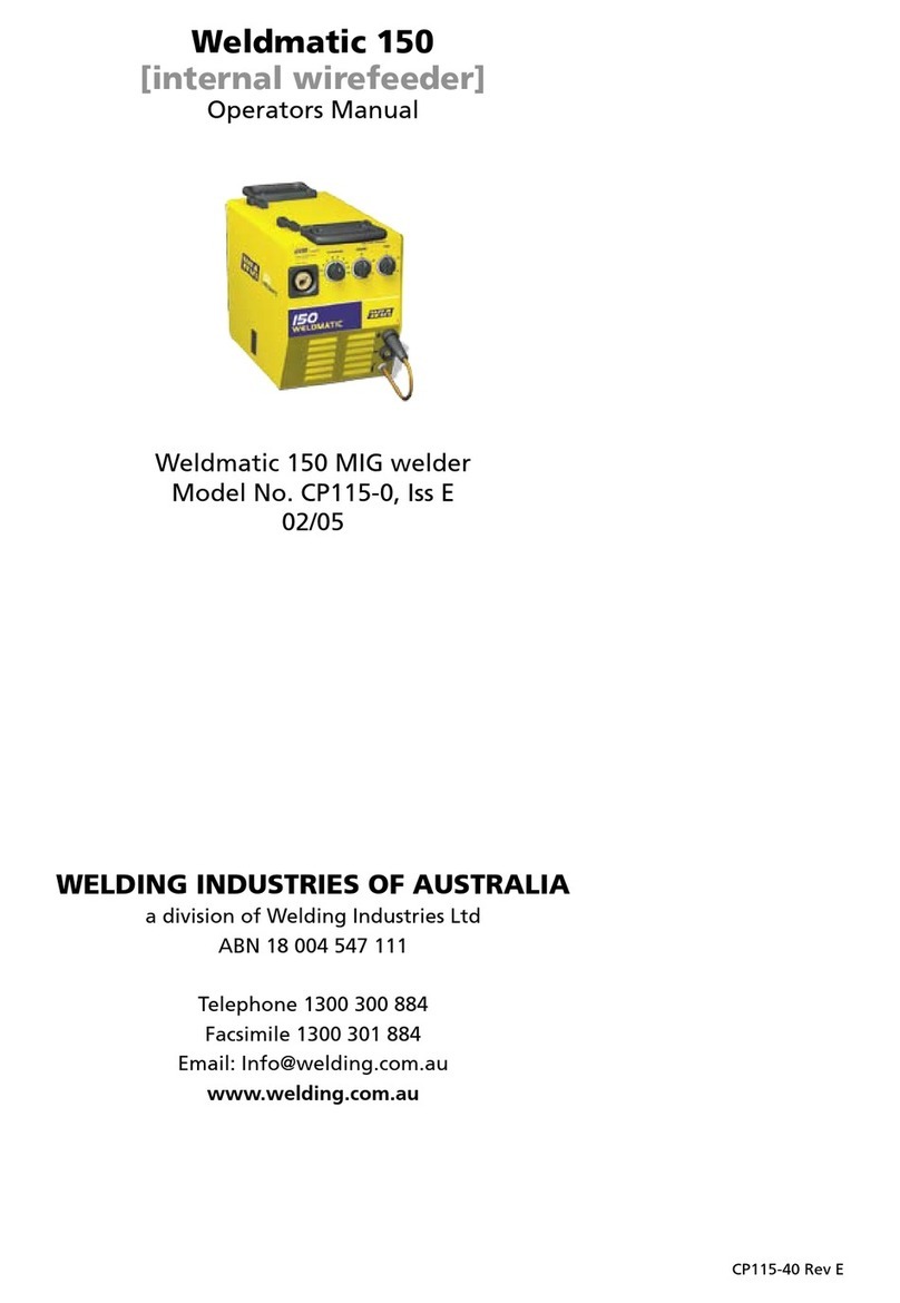 WELDING INDUSTRIES Weldmatic 150 Operator's manual