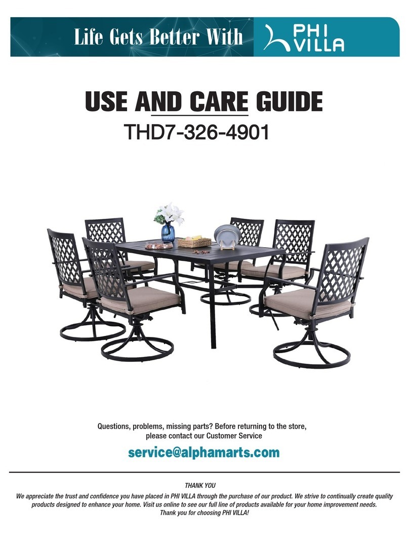 PHI VILLA THD7-326-4901 Use and care guide