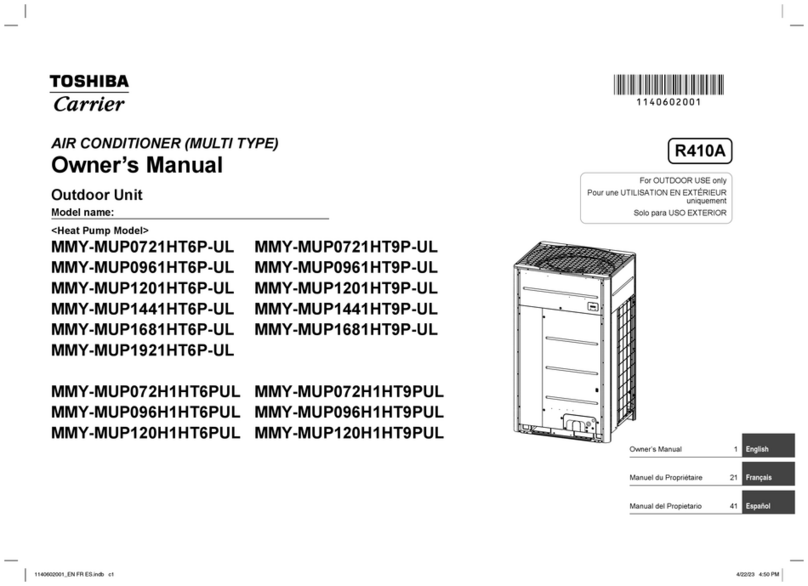 Toshiba MMY-MUP0721HT6P-UL User manual