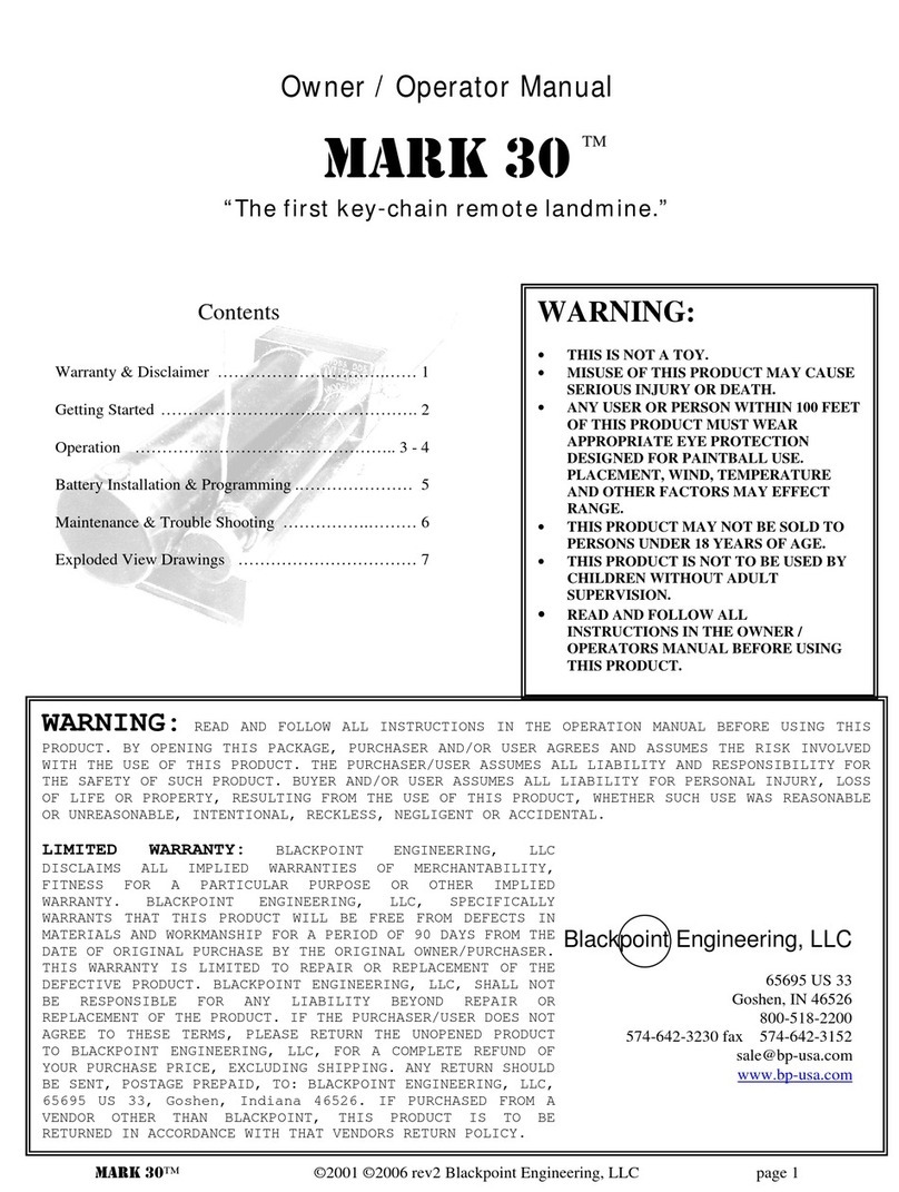 BLACKPOINT MARK 30 Owner's/operator's manual