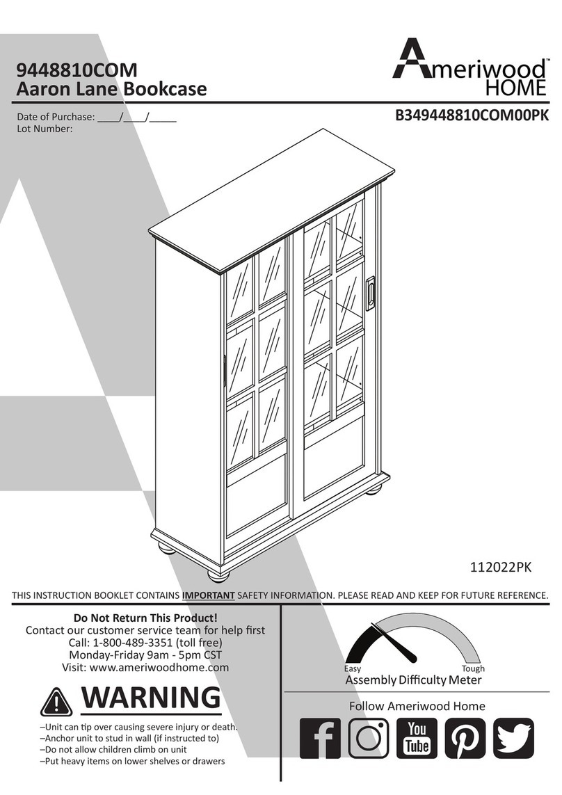 Ameriwood HOME Aaron Lane Bookcase 9448810COM manual