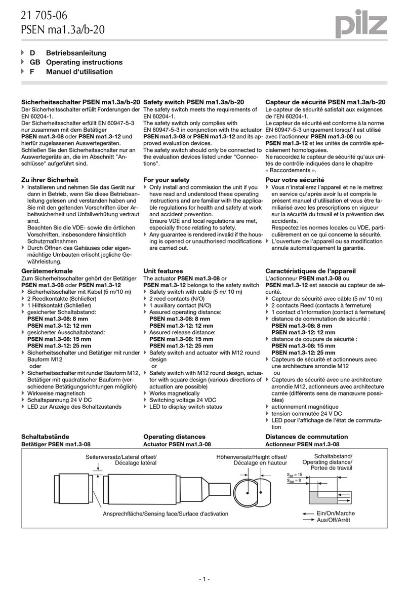 Pilz PSEN ma1.3a/b-20 User manual Pilz PSEN ma1.3a/b-20 User manual
