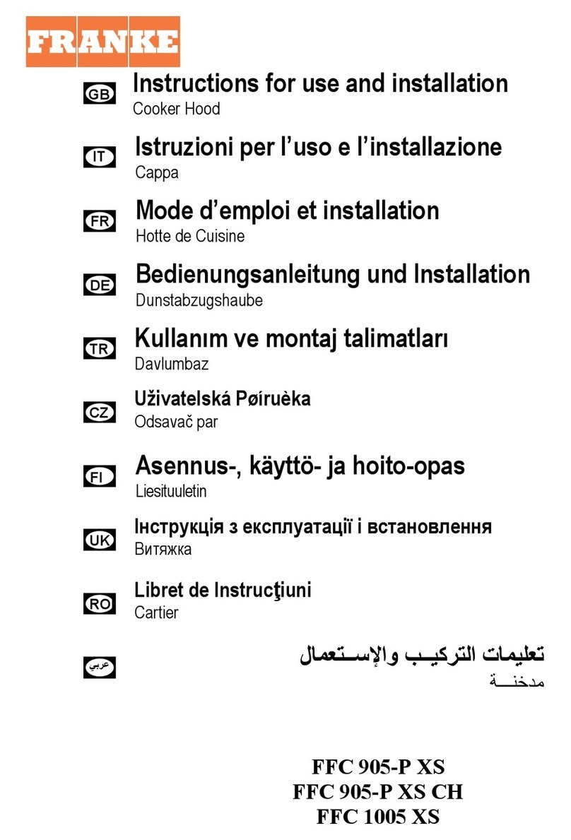 Franke FFC 1005 XS Instructions for use and installation