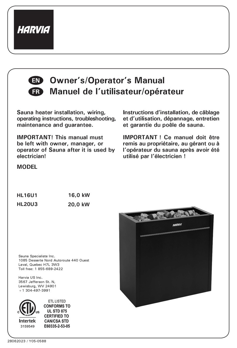 Harvia HL16U1 Owner's/operator's manual