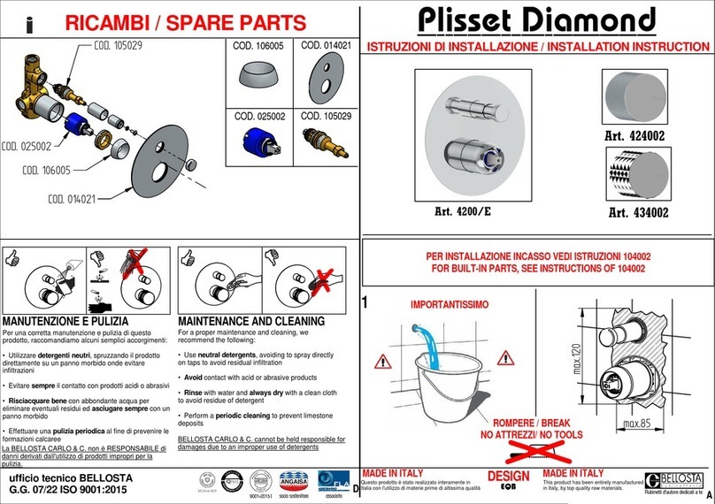 BELLOSTA Plisset Diamond 4200/E User manual BELLOSTA Plisset Diamond 4200/E User manual