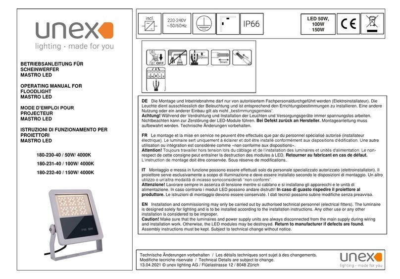 Unex MASTRO LED operating manual