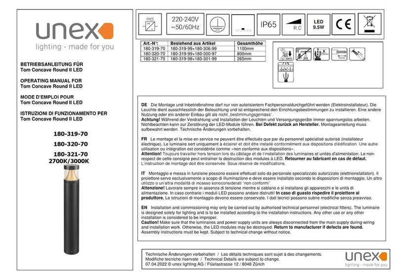 Unex TOM CONCAVE ROUND II LED User manual