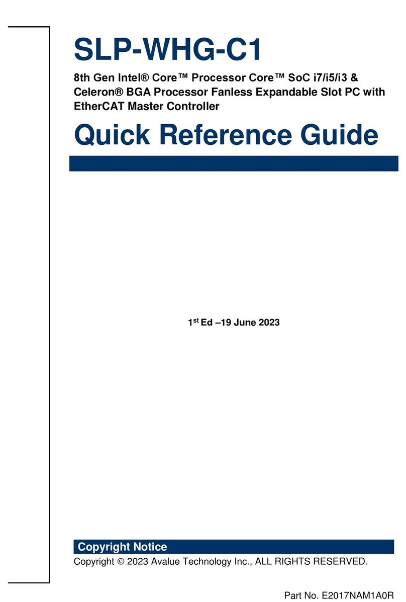 Avalue Technology SLP-WHG-C1 Quick reference guide
