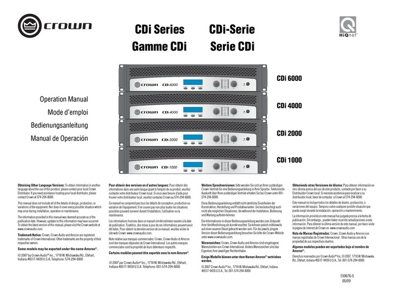 Harman Crown CDi 6000 Operation manual Harman Crown CDi 6000 Operation manual