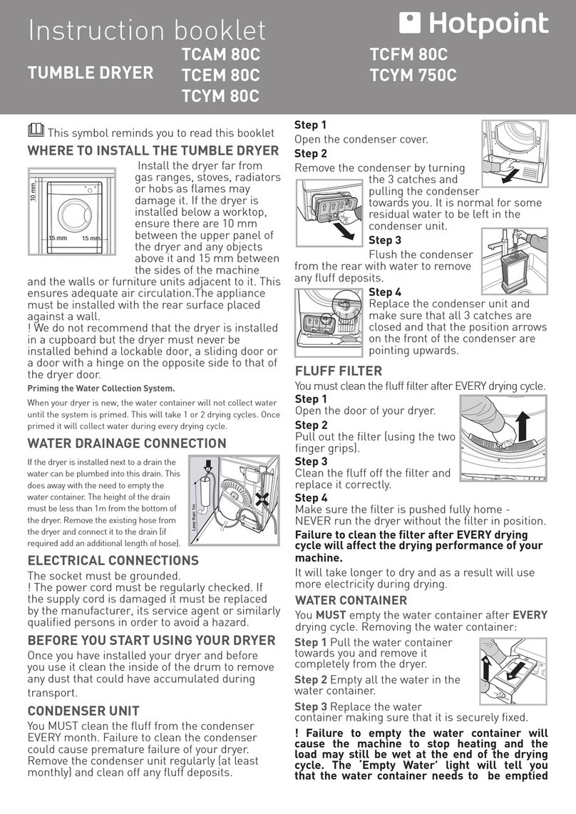 Hotpoint TCEM 80C Instruction booklet