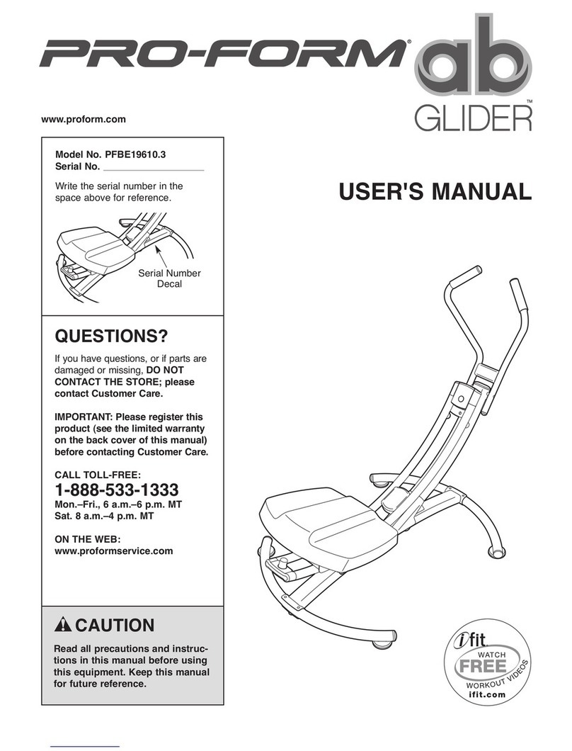 ICON Health & Fitness PRO-FORM AB GLIDER PFBE19610.3 user manual