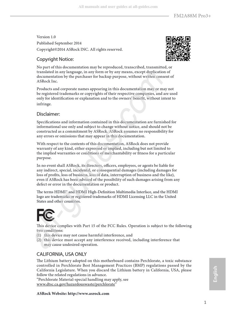 ASROCK FM2A88M Pro3+ User manual ASROCK FM2A88M Pro3+ User manual