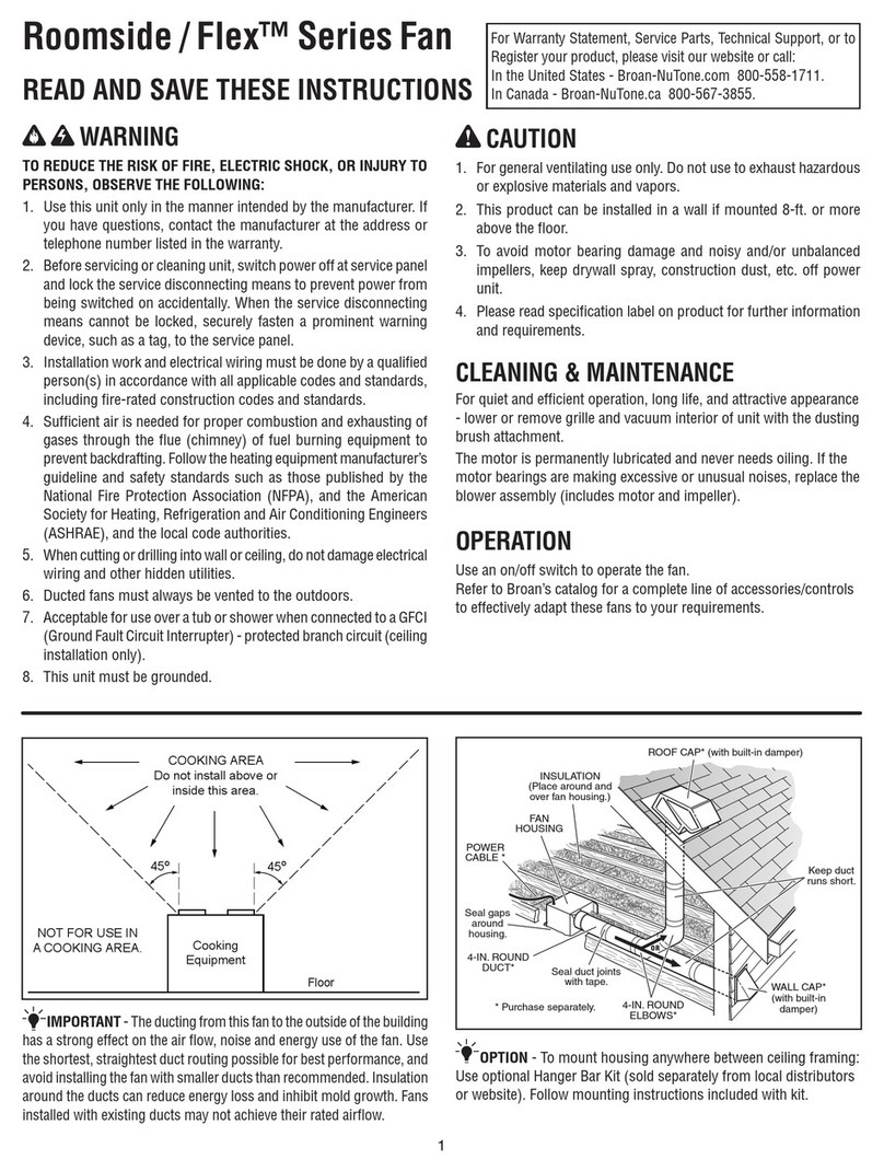 NuTone Roomside / Flex Series User manual
