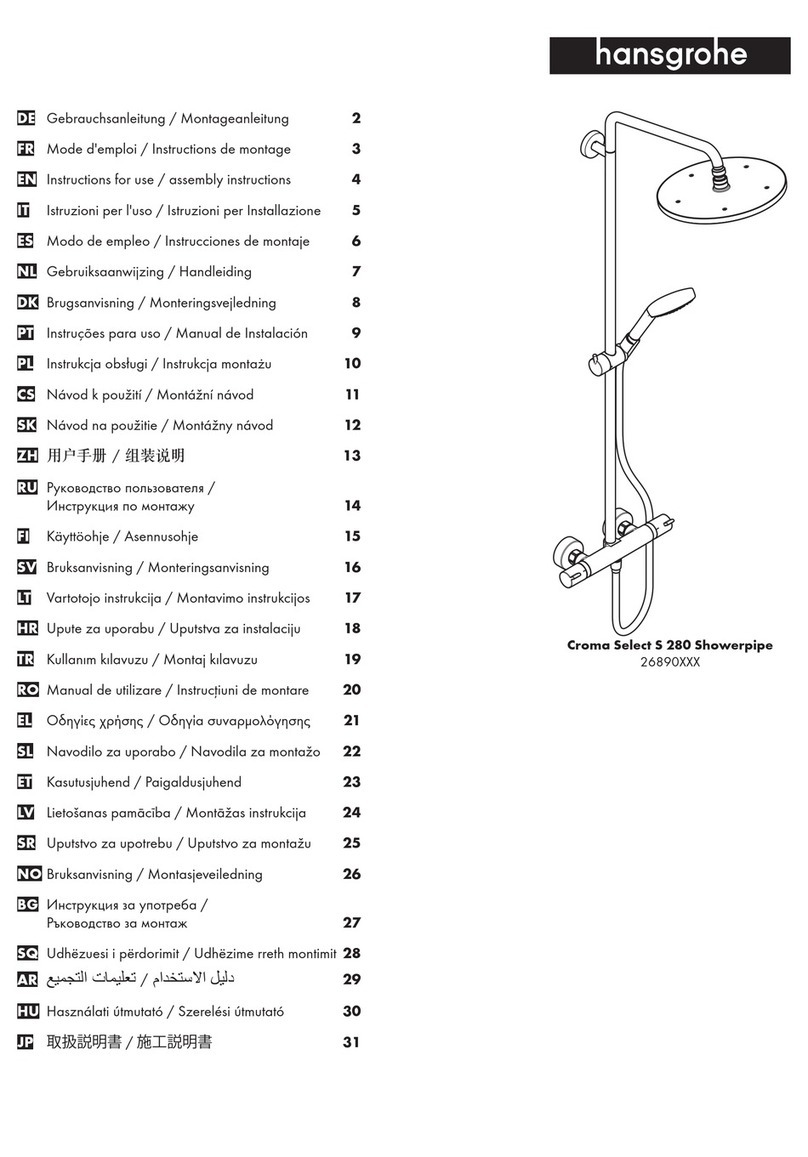 Hans Grohe Croma Select S 280 Showerpipe 26890 Series Instructions for use/assembly instructions