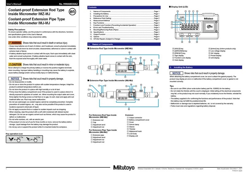 Mitutoyo IMZ-MJ user manual