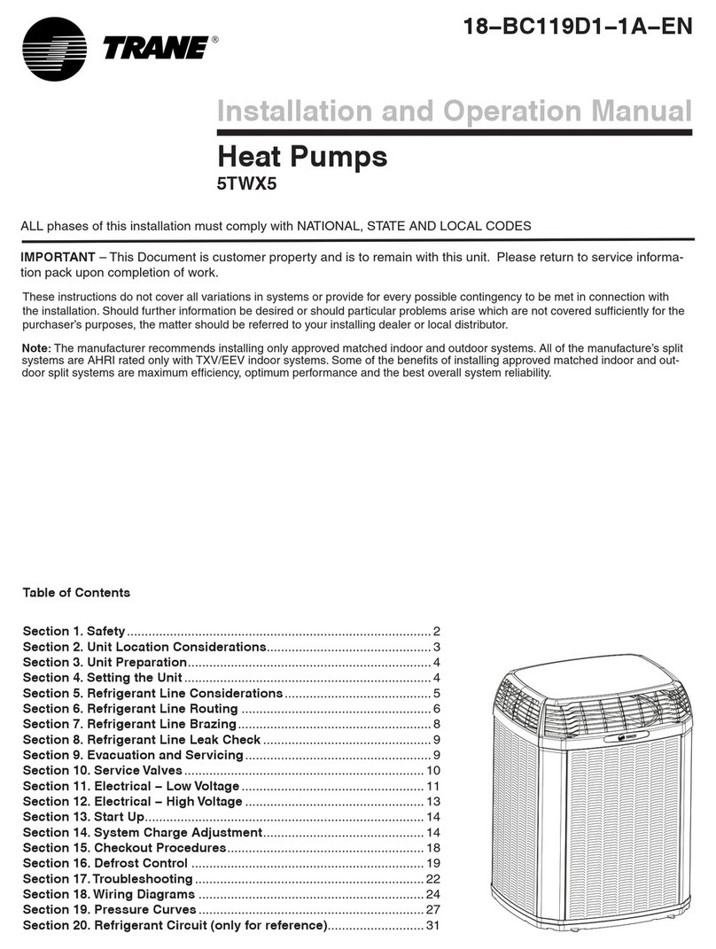 Trane 5TWX5 Installation and operation manual